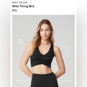 Best Seller Alo Yoga black wild thing bra size M